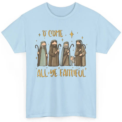 Retro Christmas O Come All Ye Faithful Christian Jesus Faith Classic Unisex T-Shirt