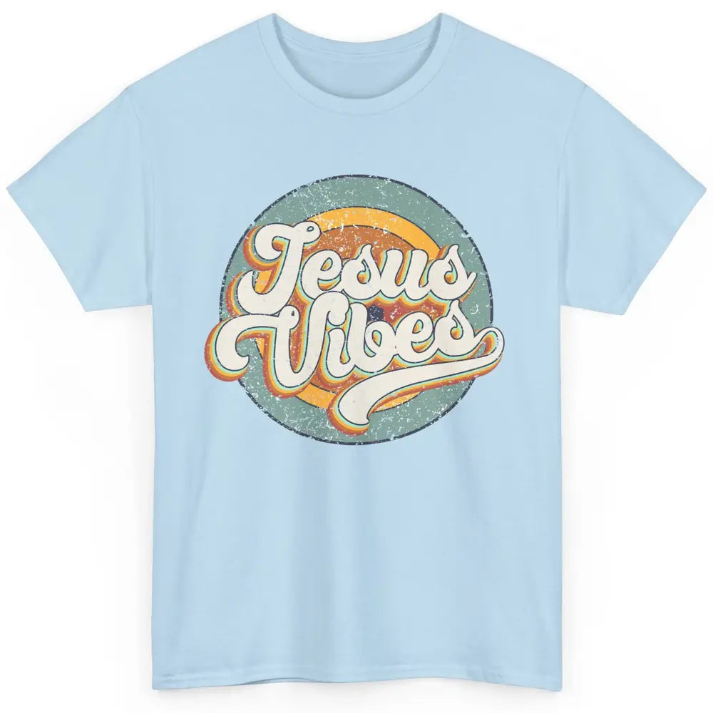 Retro Rainbow Jesus Vibes Bible Verse Christian Religious Classic Unisex T-Shirt