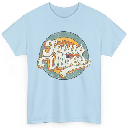 Retro Rainbow Jesus Vibes Bible Verse Christian Religious Classic Unisex T-Shirt