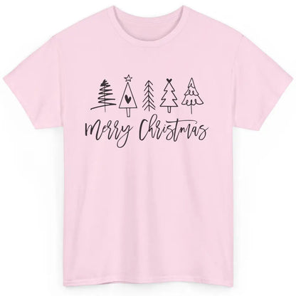 Merry Christmas Tree Heart Doodle Drawing Christmas Costume Classic Unisex T-Shirt