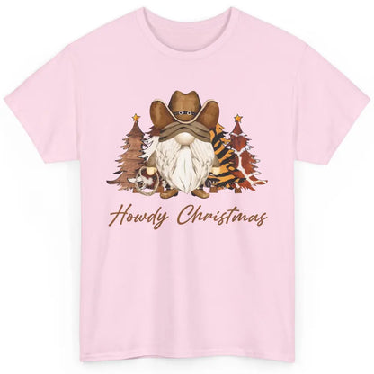 Retro Leopard Cowboy Gnome Howdy Christmas Western Holiday Classic Unisex T-Shirt