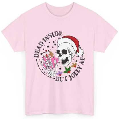 Christmas Skeleton Coffee Dead Inside But Jolly AF Christmas Classic Unisex T-Shirt