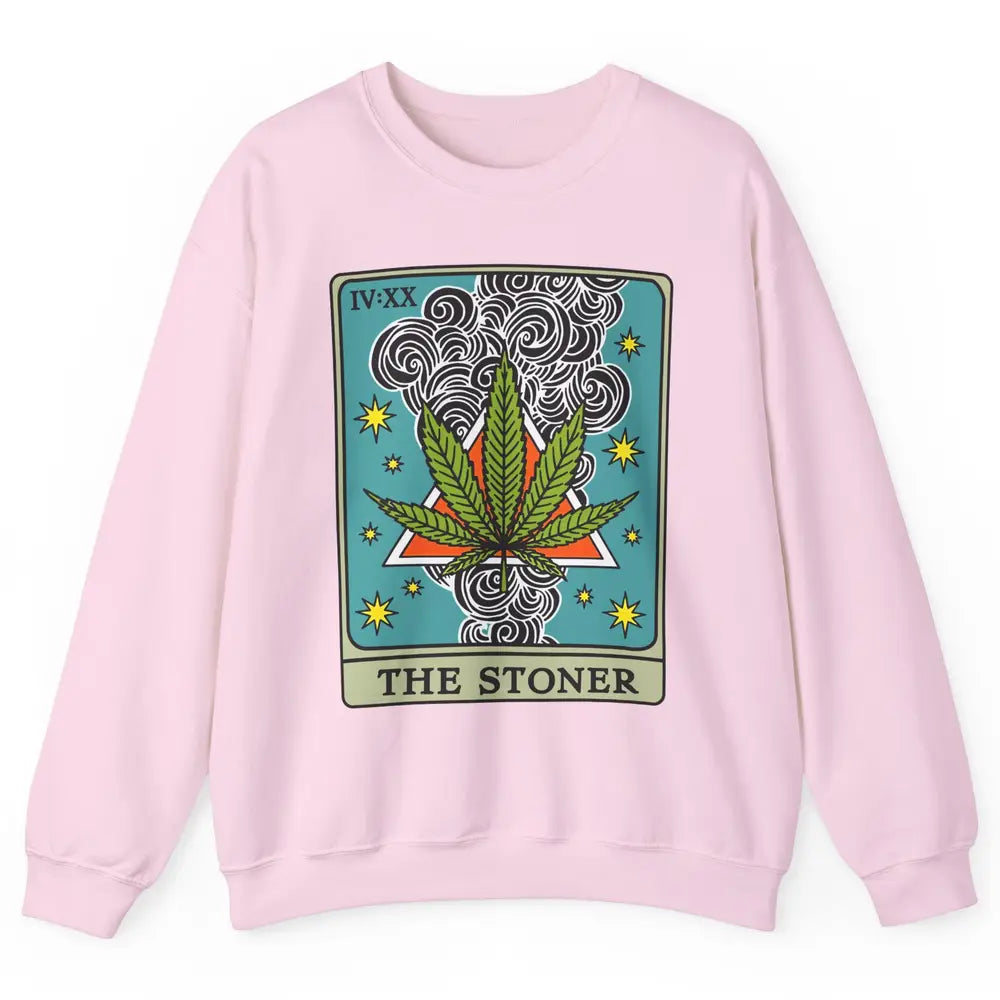 Vintage Weed The Stoner Tarot Card Weed Cannabis Marijuana Unisex Crewneck Sweatshirt