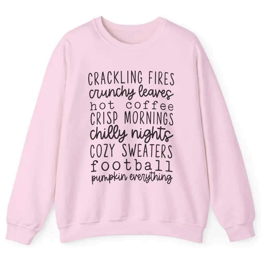 Fall Favorite Crackling Fire Pumpkin Everything Thanksgiving Unisex Crewneck Sweatshirt