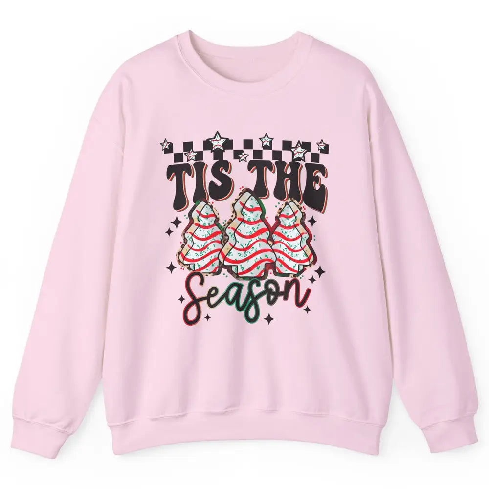 Funny Christmas Tree Cake Tis The Season Debbie Western Xmas Unisex Crewneck Sweatshirt