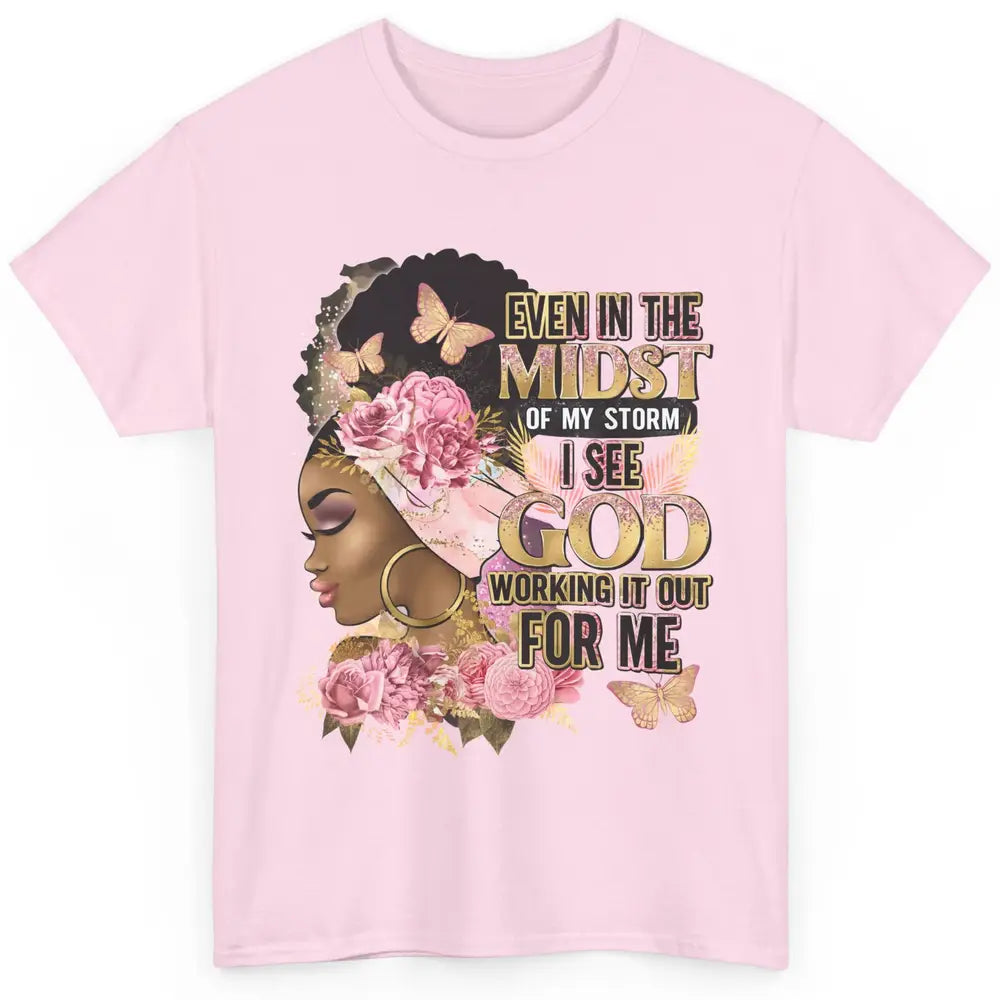 Black Girl In The Midst Of Storm Afro Woman Christian Belief Classic Unisex T-Shirt