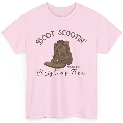 Retro Cowboy Boots Scootin' Around Christmas Tree Western Classic Unisex T-Shirt