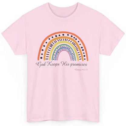 Retro Rainbow God Keeps His Promises Christian Religious Classic Unisex T-Shirt