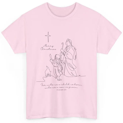 Merry Christmas Unto Us Child Is Born Christian Bible Verse Classic Unisex T-Shirt