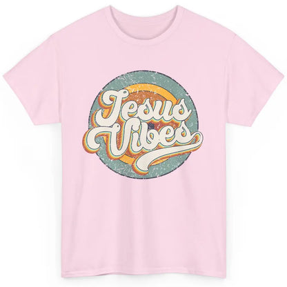 Retro Rainbow Jesus Vibes Bible Verse Christian Religious Classic Unisex T-Shirt