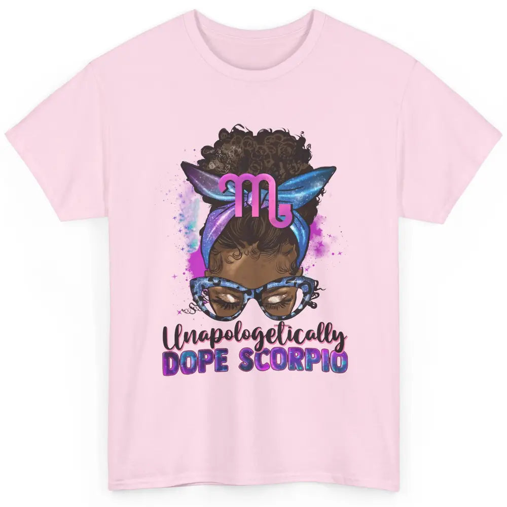 Afro Scorpio Queen Galaxy Horoscope Messy Hair Black Woman Classic Unisex T-Shirt