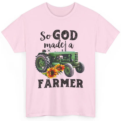 Vintage Retro Tractor God Made A Farmer Proud Farmer Farming Classic Unisex T-Shirt