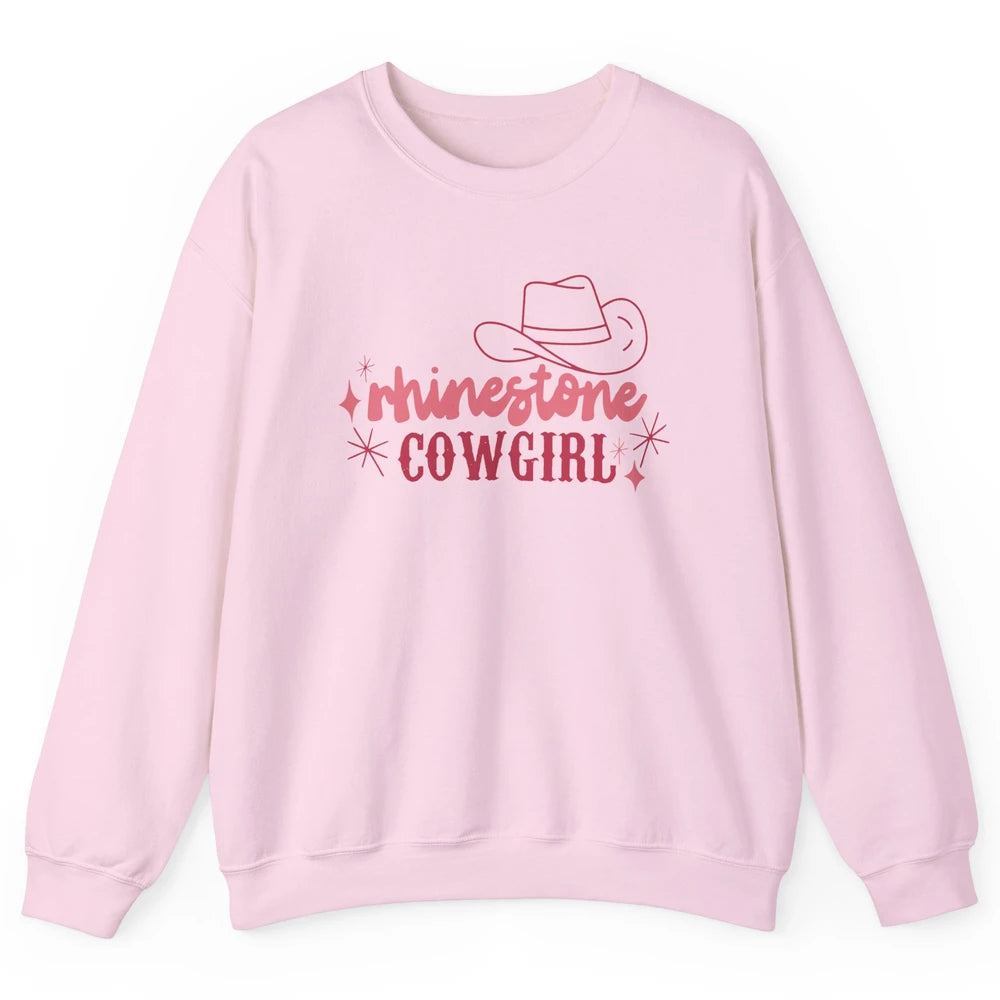 Retro Rhinestone Cowgirl Hippie Western Country Cowgirls Unisex Crewneck Sweatshirt
