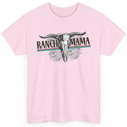 Retro Ranch Mama Highland Cow Skull Western Country Cowboy Classic Unisex T-Shirt