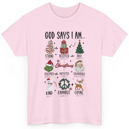Retro Christmas God Says I Am Bible Verse Religious Boy Girl Classic Unisex T-Shirt