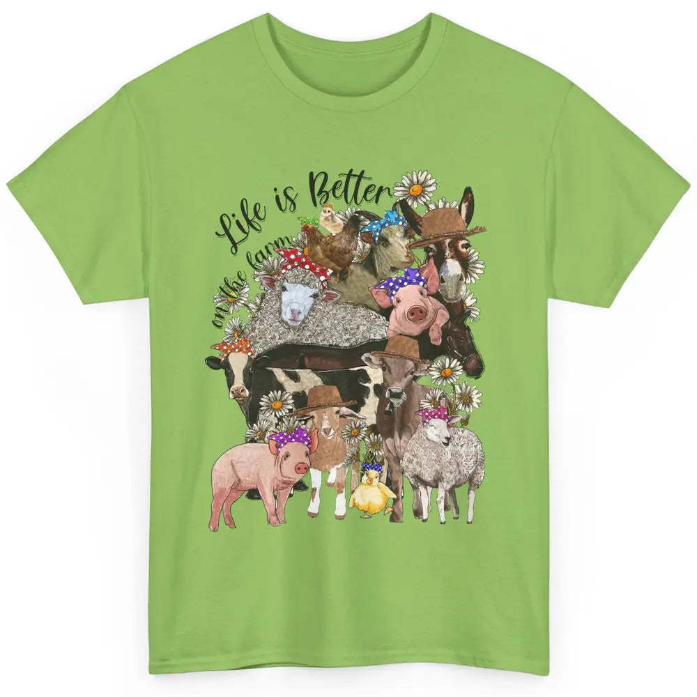 Western Animals Life Is Better On The Farm Pig Cow Donkey Classic Unisex T-Shirt