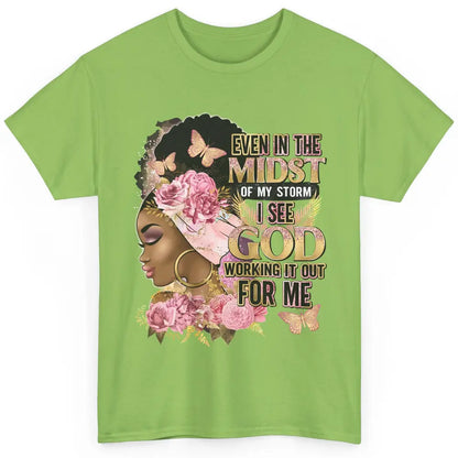 Black Girl In The Midst Of Storm Afro Woman Christian Belief Classic Unisex T-Shirt