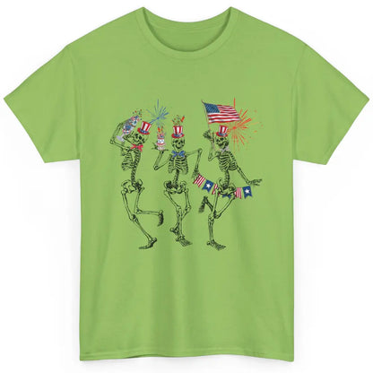 4th July Independence Day Dancing Skeletons America Flag Classic Unisex T-Shirt