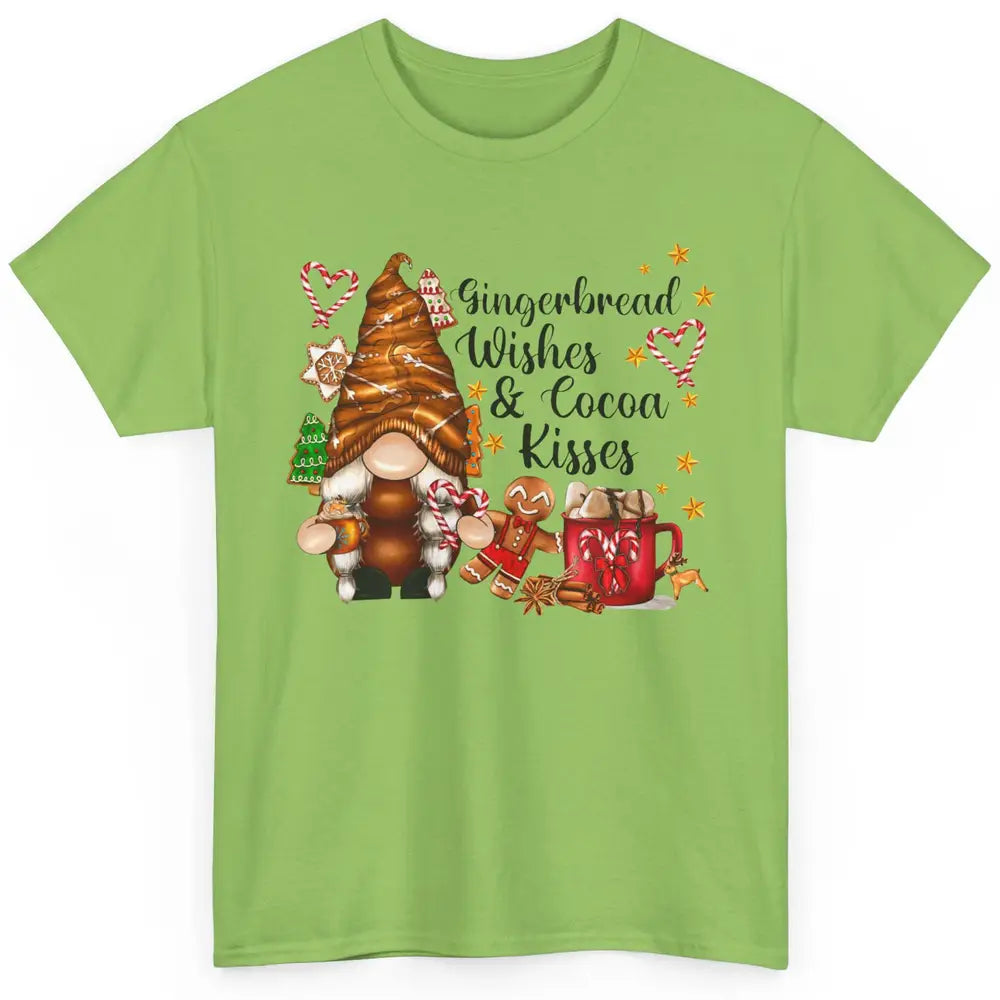 Retro Christmas Gnome Gingerbread Wishes and Cocoa Kisses Classic Unisex T-Shirt