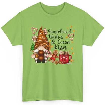 Retro Christmas Gnome Gingerbread Wishes and Cocoa Kisses Classic Unisex T-Shirt