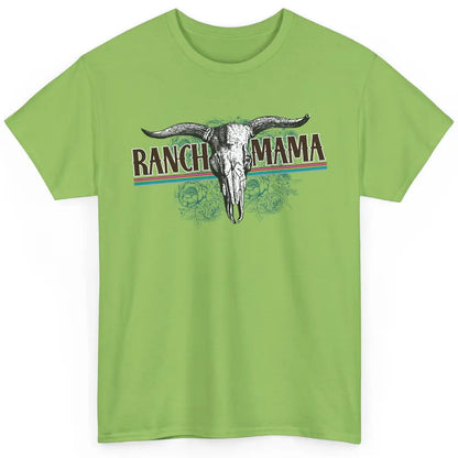 Retro Ranch Mama Highland Cow Skull Western Country Cowboy Classic Unisex T-Shirt