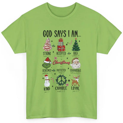 Retro Christmas God Says I Am Bible Verse Religious Boy Girl Classic Unisex T-Shirt