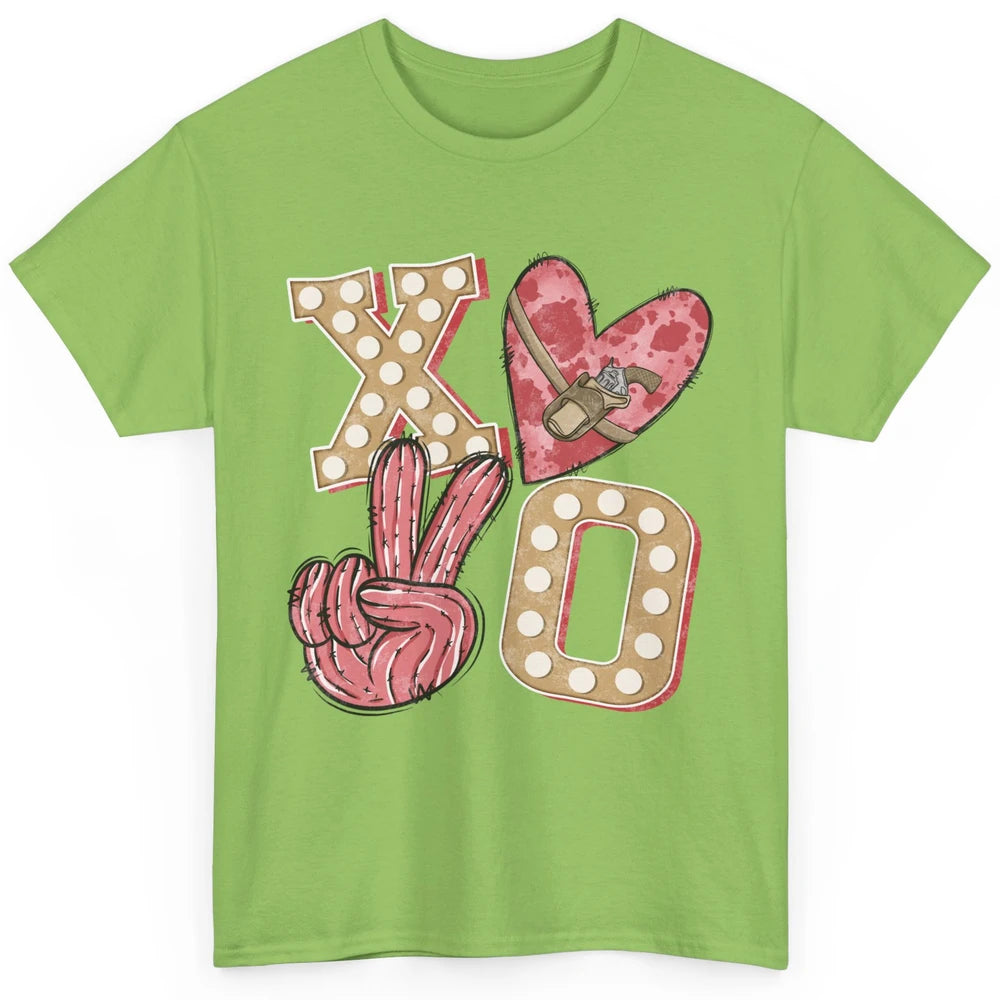 XOXO Hugs And Kisses Leopard Heart Cowboy Love Rodeo Western Country Classic Unisex T-Shirt