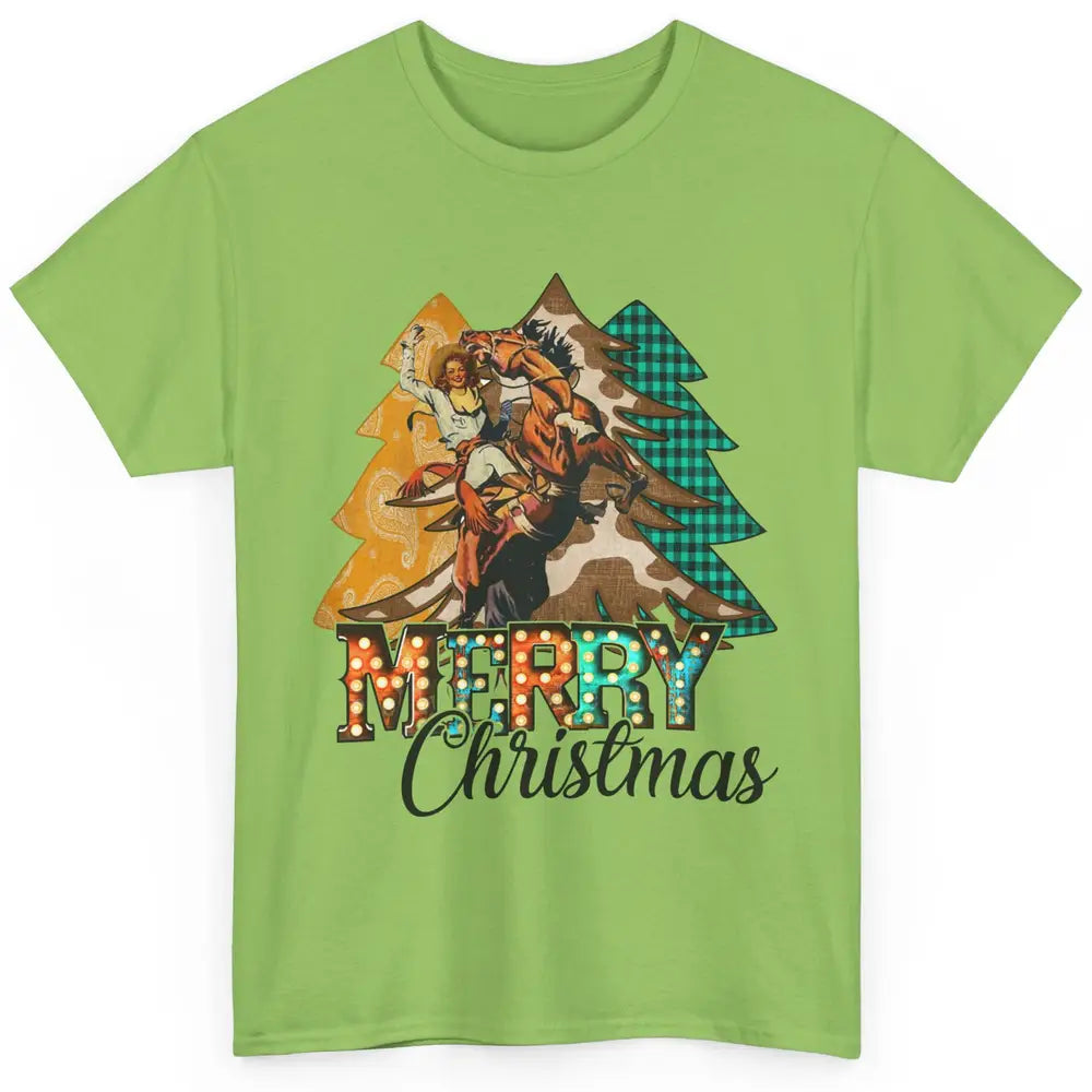 Rodeo Mom Cowgirl Christmas Tree Western Country Cowboy Gift Classic Unisex T-Shirt