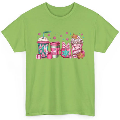 Pink Christmas Coffee Christmas Tree Cake Christmas Lovers Classic Unisex T-Shirt