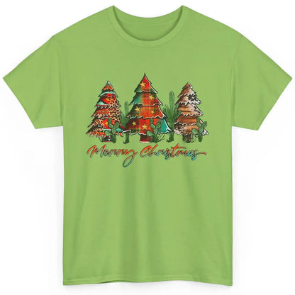 Merry Christmas Tree Western Christmas Desert Cactus Leopard Classic Unisex T-Shirt