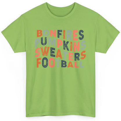 Retro Fall Bonfires Pumpkins Swaeaters Football Thanksgiving Classic Unisex T-Shirt