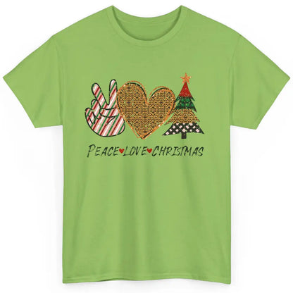 Peace Love Christmas Leopard Merry Christmas Vintage Retro Classic Unisex T-Shirt