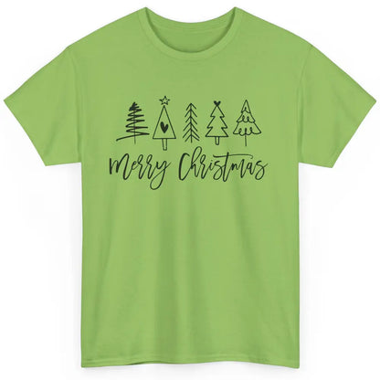 Merry Christmas Tree Heart Doodle Drawing Christmas Costume Classic Unisex T-Shirt