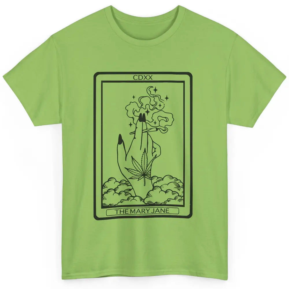 Vintage Weed Mary Jane Tarot Card Weed Smoker Smoking Lady Classic Unisex T-Shirt