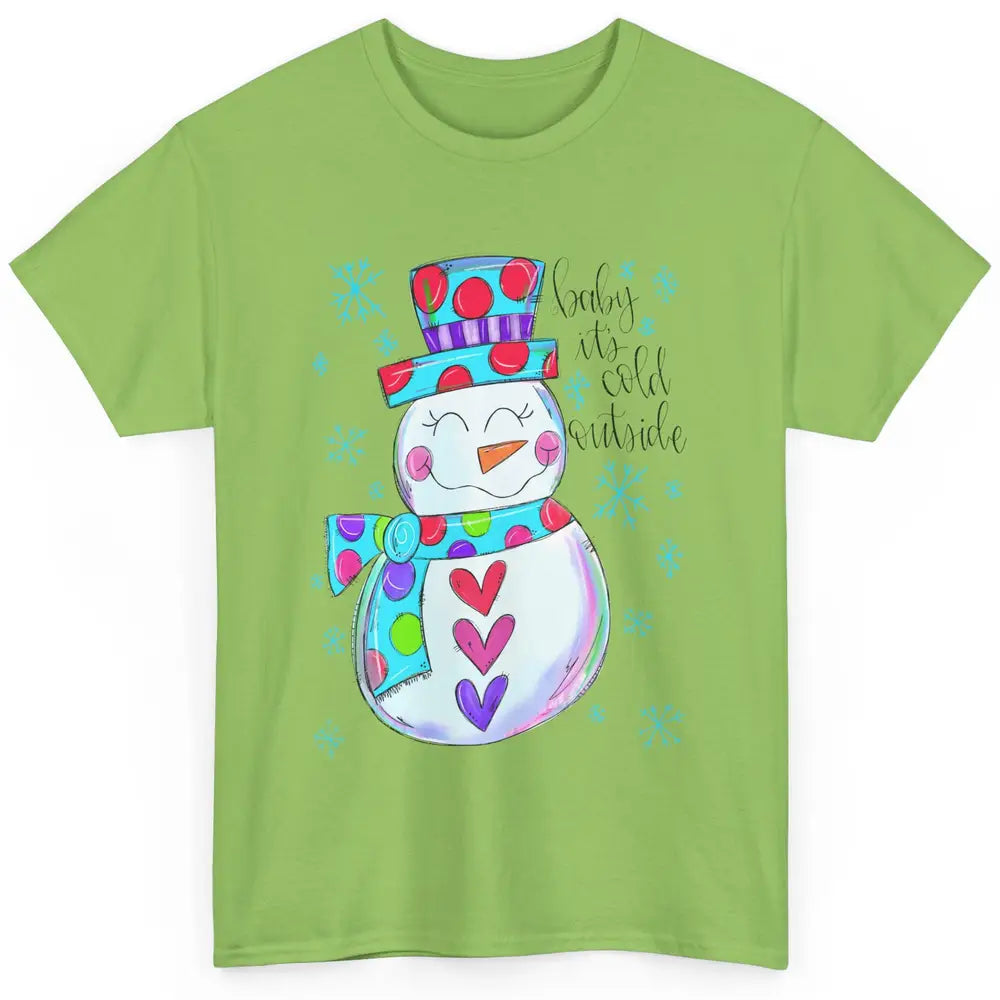 Winter Snowman Baby It's Cold Outside Christmas Hand Drawn Classic Unisex T-Shirt