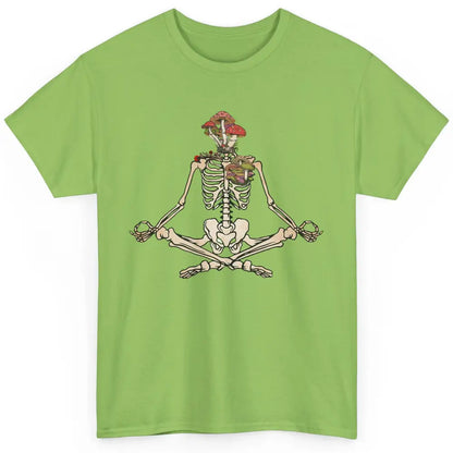 Vintage Skeleton Rib Mushroom Yoga Plants Lover Gardening Classic Unisex T-Shirt