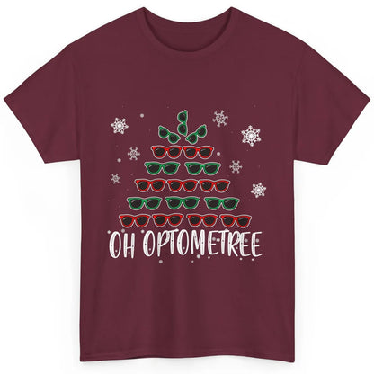 Optician Christmas Funny Xmas Tree Eyeglasses Optometrist Classic Unisex T-Shirt