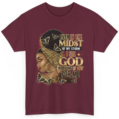 Black Girl In The Midst Of Storm Afro Woman Christian Belief Classic Unisex T-Shirt