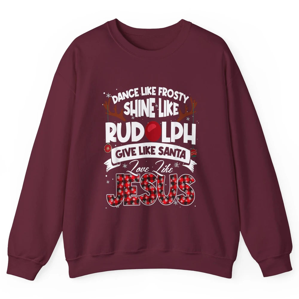 Merry Christmas Santa Frosty Rudolph Jesus Xmas God Reindeer Unisex Crewneck Sweatshirt