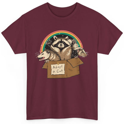 Adopt Forbidden Cats In Box Raccoon Skunks Possum Cat Lovers Classic Unisex T-Shirt