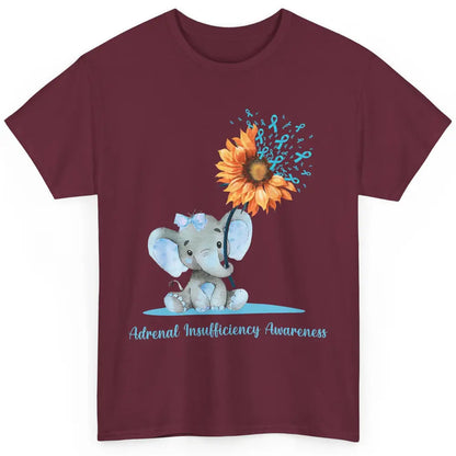 Adrenal Insufficiency Awareness Baby Elephant Sunflower Classic Unisex T-Shirt
