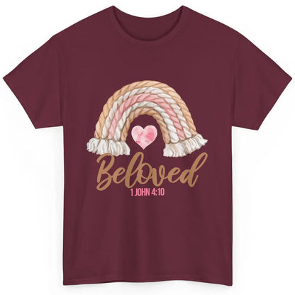 Beloved Christian Women Vintage Rainbow Bible Verse Heart Classic Unisex T-Shirt