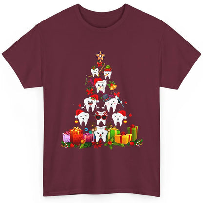 Funny Dentist Cute Teeth Christmas Tree Dental Christmas Classic Unisex T-Shirt