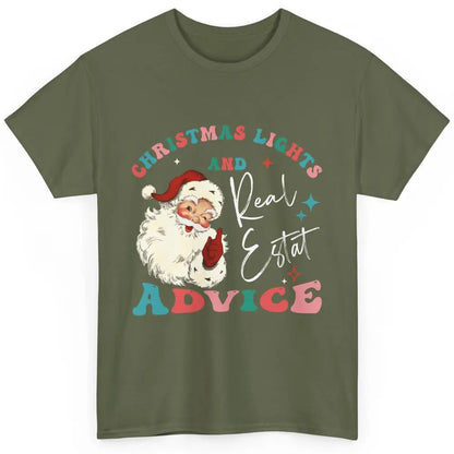Merry Christmas Xmas Lights Santa Realtor Real Estate Advice Classic Unisex T-Shirt