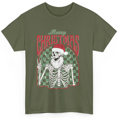 Merry Christmas Skeleton Santa Claus Vintage Xmas Skull Vibe Classic Unisex T-Shirt