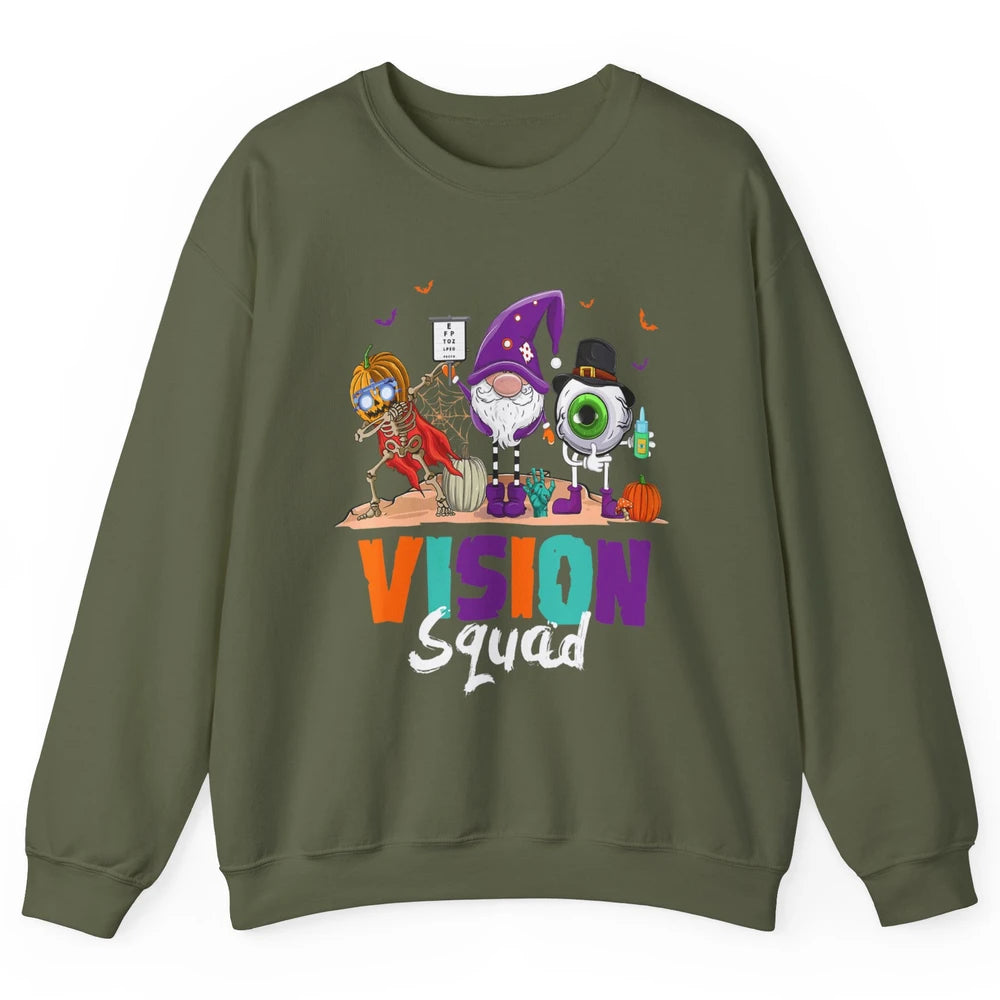 Vision Squad Optometry Optometrist Witch Halloween Spooky Unisex Crewneck Sweatshirt