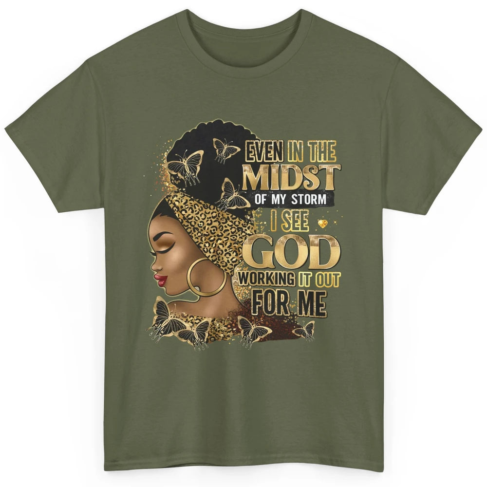Black Girl In The Midst Of Storm Afro Woman Christian Belief Classic Unisex T-Shirt