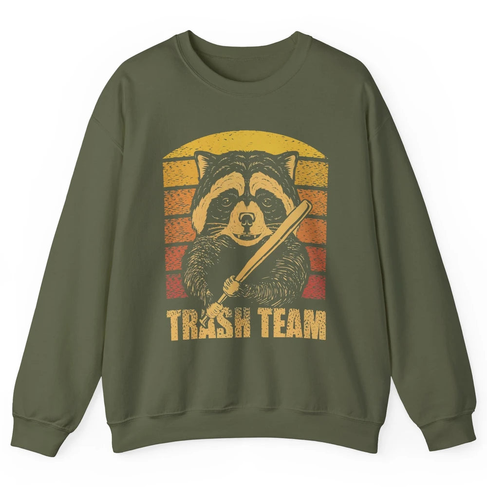 Vintage Raccoon Trash Team Trashed Panda Lovers Gift Unisex Crewneck Sweatshirt