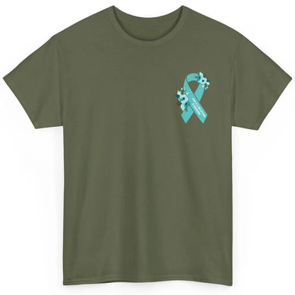 22q11.2 Deletion Syndrome Awareness Floral Teal Rainbow Classic Unisex T-Shirt