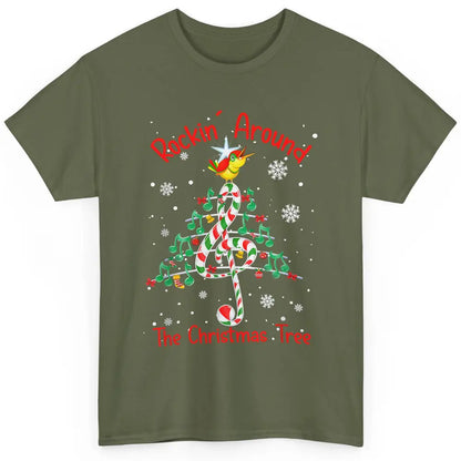 Rockin' Around The Christmas Tree Xmas Music Note Snow Retro Classic Unisex T-Shirt